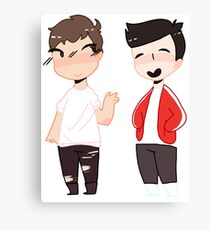 Dan and phil Interactive Introverts Canvas Print