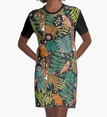 Deer Forest Graphic T-Shirt Dress