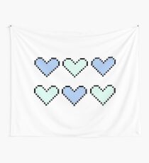 geeky pixel hearts in pastel Wall Tapestry