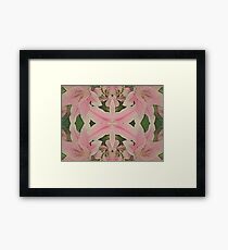 Damask Style Tiger Lily Pattern Framed Print