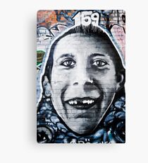 Graffiti Face of teethless boy Canvas Print