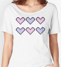 geeky pixel hearts in pastel Women's Relaxed Fit T-Shirt