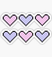 geeky pixel hearts in pastel Sticker