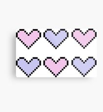geeky pixel hearts in pastel Metal Print