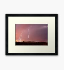 Sunset Lightning near Millmerran Framed Print