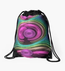 Holding each other, abstract fractal wallart Drawstring Bag