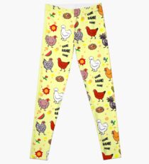 Cute seamless chickens pattern cartoon Leggings
