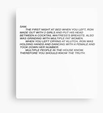 Sammi Anonymous Letter Metal Print