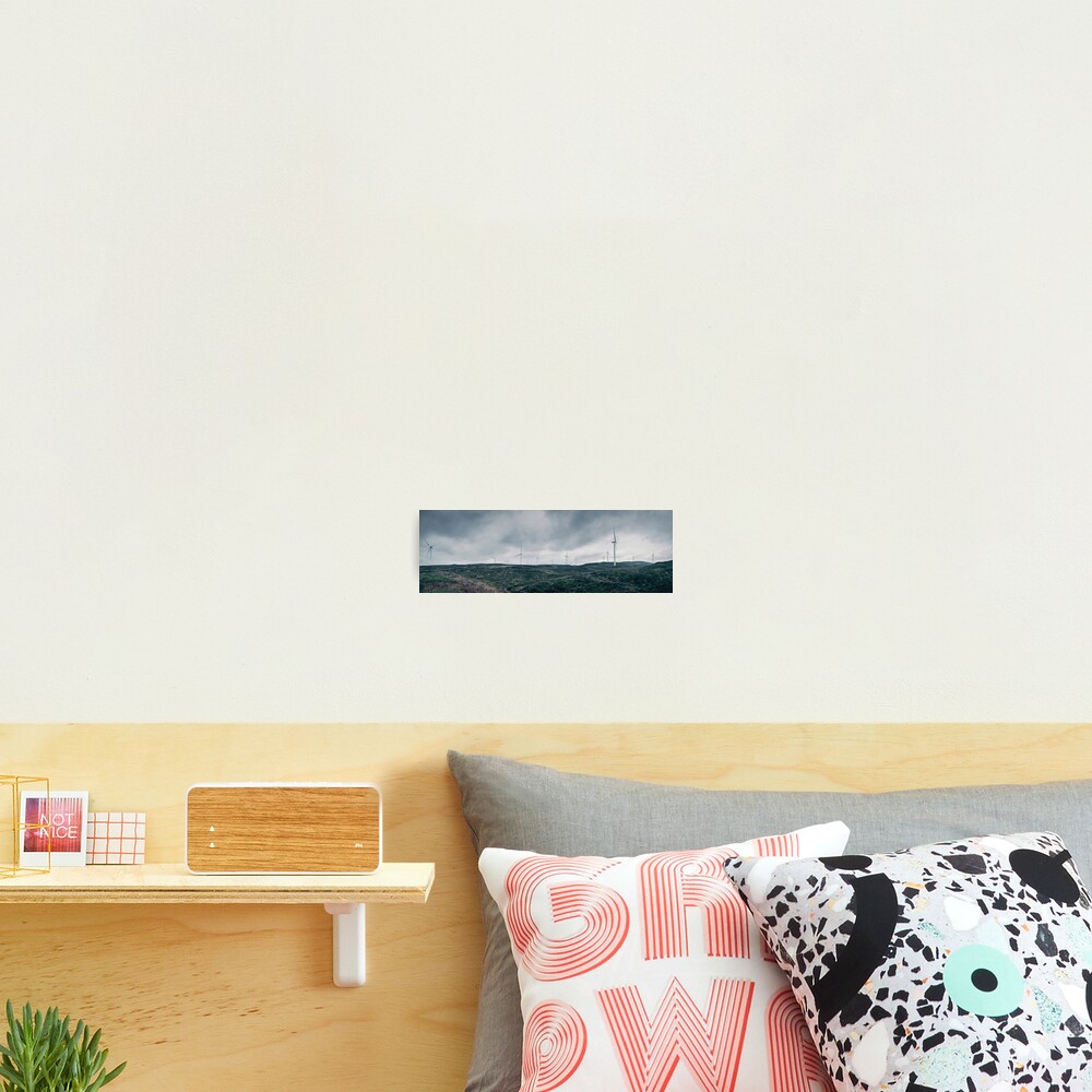 Landscape Panorama with Wind Turbines Photographic Print