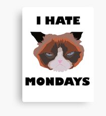 I hate monday cat Canvas Print