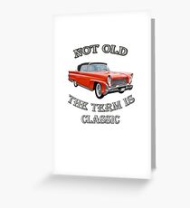 Klassischer Weinlese-Auto-Entwurf groß für Geburtstags- oder Ruhestands-Geschenk, lustige nicht alte Automobile, 1958 entworfene Produkte Lincolns kontinentales Capri Convertible Grußkarte