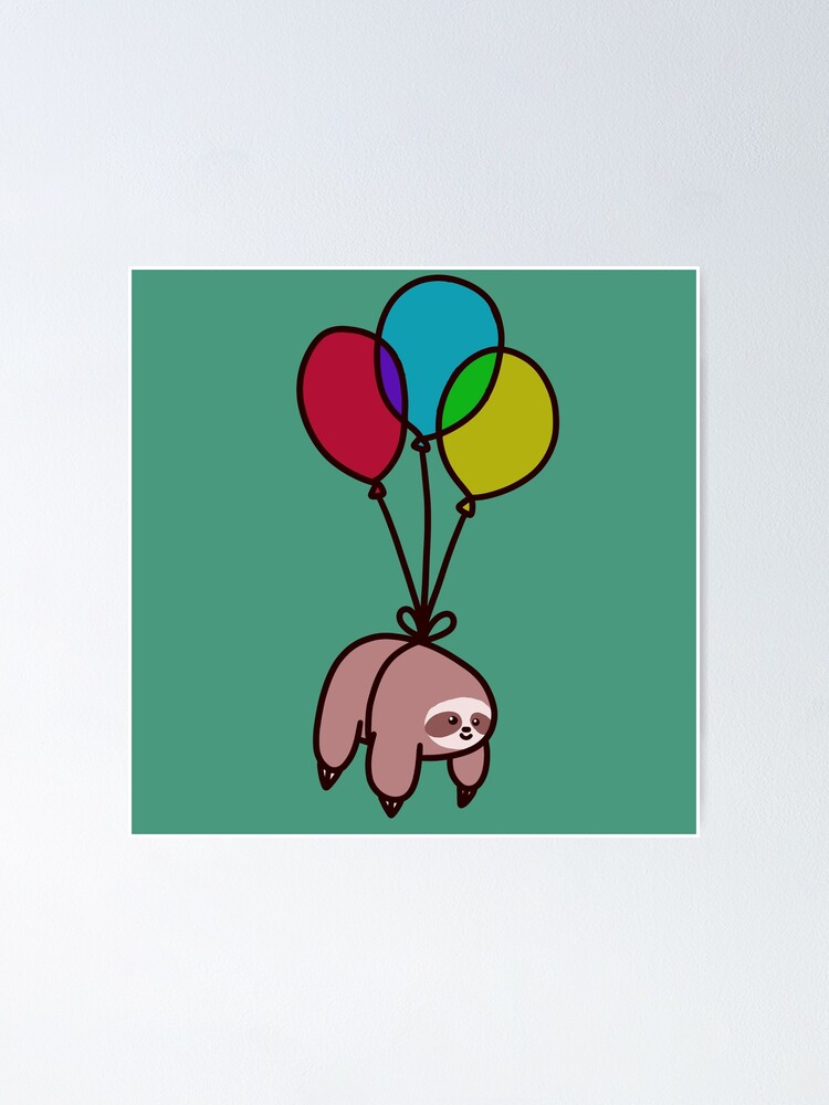 Alternate view of Balloon Sloth Poster