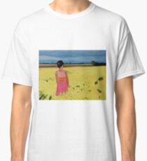 Woman Alone In A Field Classic T-Shirt