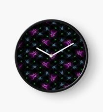 Neon Flies Clock