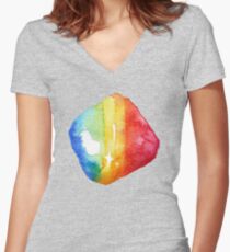 Prismatic Shard Women's Fitted V-Neck T-Shirt