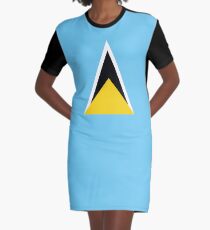 St Lucia Nationalflagge T-Shirt Kleid