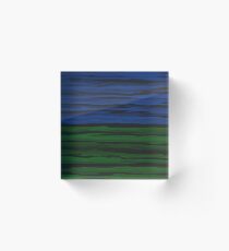 Blue Over Green, Land and Sky Acrylic Block