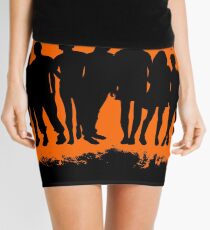 Boy child orange and black silhouette Mini Skirt