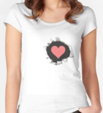 <3 Women's Fitted Scoop T-Shirt