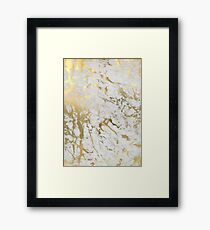 Gold Marmor auf Weiß (Original Höhe Qualitätsdruck) Gerahmtes Wandbild