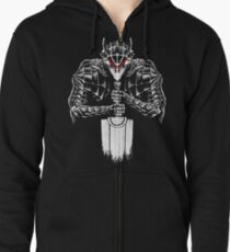 Black Swordsman Zipped Hoodie