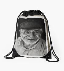 old man Drawstring Bag