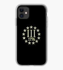 Three Percenter 1776 Distressed yellow outlined iPhone Case