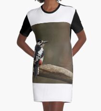 Vestido camiseta Gran carpintero manchado Dendrocopos major