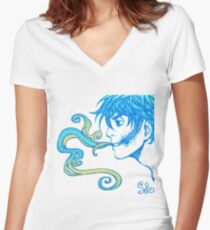 Smoking Lyric Solo Women's Fitted V-Neck T-Shirt