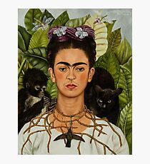Frida Kahlo Self Portrait with Hummingbird Photographic Print