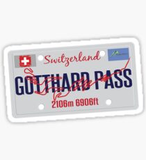 Gotthard Pass Swiss Roadtrip - licence plate design Sticker