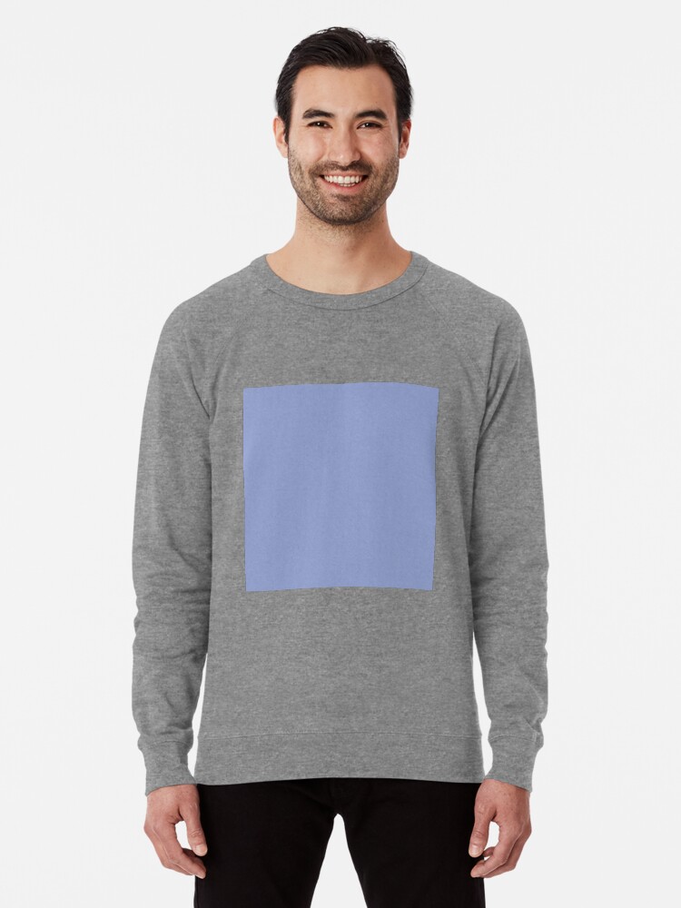 Plain Solid Blue Ceil Blue By Ozcushions Lightweight Sweatshirt By Ozcushions