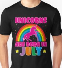 Unicorns Are Born In July T-Shirt Slim Fit T-Shirt