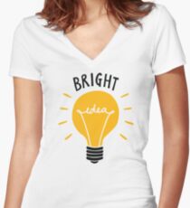 Bright Idea! Women's Fitted V-Neck T-Shirt
