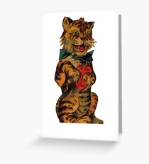 Vintage Scrapbook Tiger Valentine Greeting Card