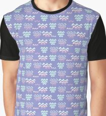 Purple Wave Pattern Line Shapes Graphic T-Shirt