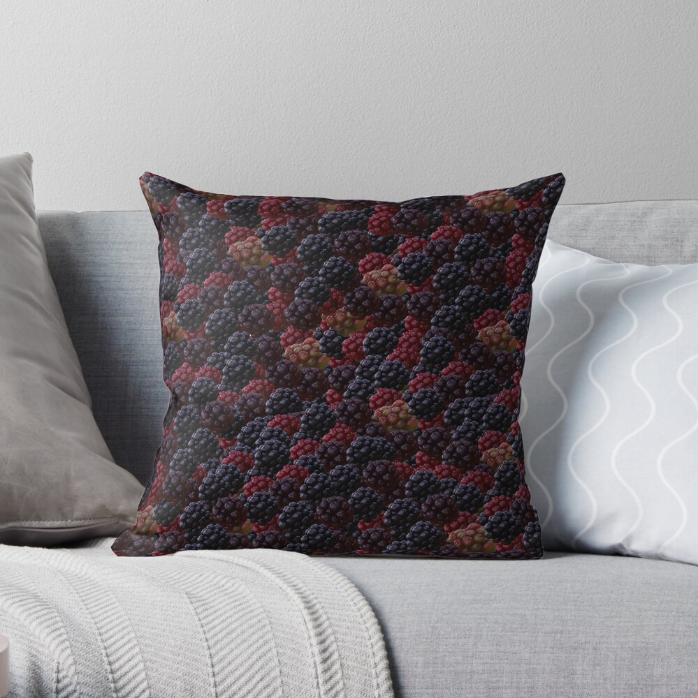 Blackberries Throw Pillow