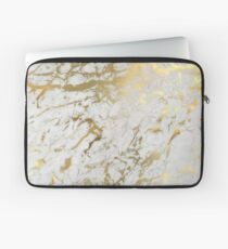 Gold Marmor auf Weiß (Original Höhe Qualitätsdruck) Laptoptasche