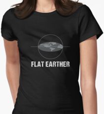 Cool Flat Earth Society Conspiracy Theory Flat Earther Shirt Women's Fitted T-Shirt
