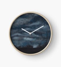 cloudy night sky Clock