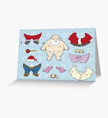 Santa Claus paper doll Greeting Card