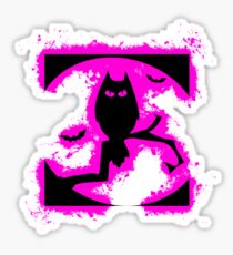 Bat halloween pink and black silhouette Sticker