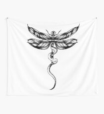 Dragonfly bw Wall Tapestry