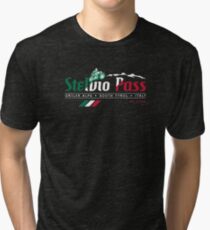 Stelvio Pass T-Shirt & Sticker 2018 - Italian Flag Colors Tri-blend T-Shirt