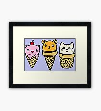 Ice-cream Cats Framed Print