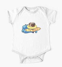 Surfer Dog Pug One Piece - Short Sleeve