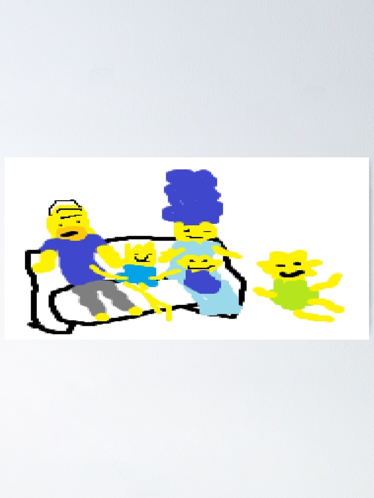 The Simpsons Couch Gag Meme Drawing Poster By Gold21josh Redbubble