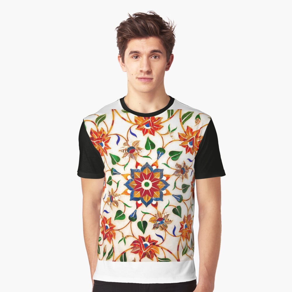 Diseño Floral Taj Mahal Camiseta gráfica