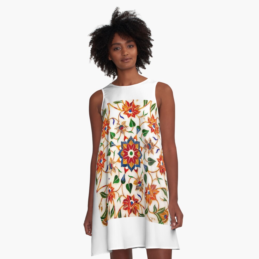 Diseño Floral Taj Mahal Vestido acampanado