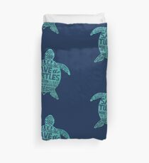 Save the Turtles - Silhouette Words Duvet Cover